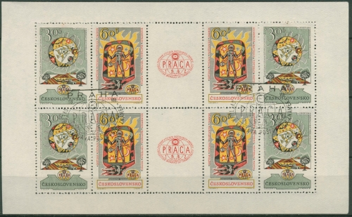 Tschechoslowakei 1962 PRAGA´62 Kleinbogen 1355/56 K gestempelt (C91919)