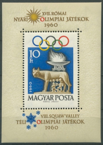 Ungarn 1960 Olympiade Squaw Valley/Rom Block 30 A postfrisch (C92371)