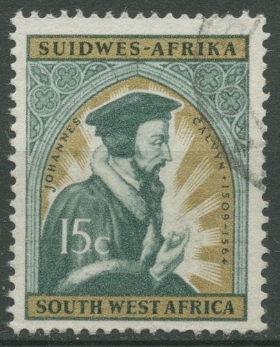 Südwestafrika 1964 400. Todestag des Reformators Calvin 324 gestempelt