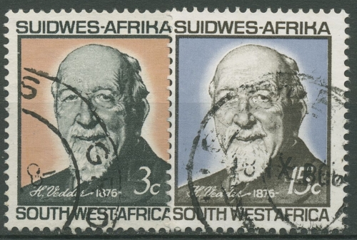 Südwestafrika 1966 Heinrich Vedder Lehrer und Missionar 327/28 gestempelt
