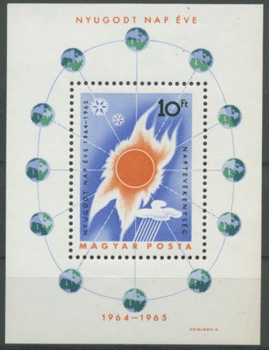 Ungarn 1965 Int. Jahr der ruhigen Sonne Block 46 A postfrisch (C92406)