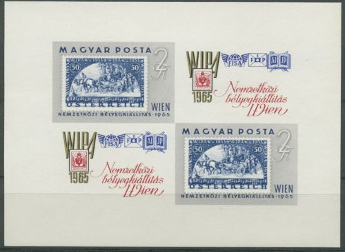 Ungarn 1965 WIPA`65 Marken Österrreich Block 47 B postfr. geschnitten (C92410)