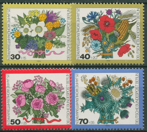 Berlin 1974 Pflanzen Blumen Blumensträuße 473/76 postfrisch
