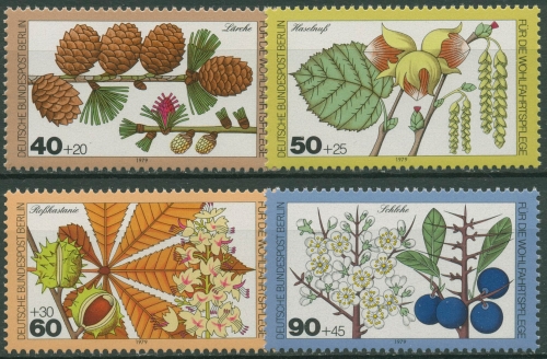 Berlin 1979 Der Wald Blätter Blüten Früchte 607/10 postfrisch