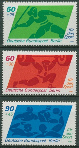 Berlin 1980 Sporthilfe Speerwerfen Gewichtheben Wasserball 621/23 postfrisch