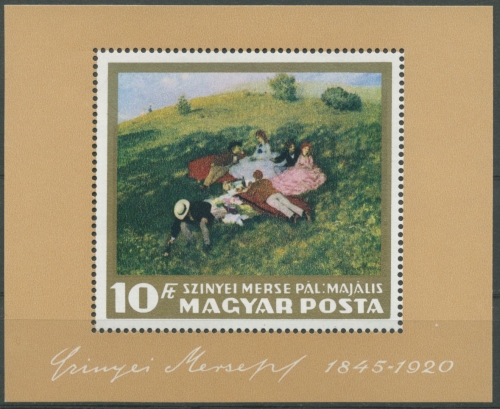 Ungarn 1966 Gemälde der Nationalgalerie Block 56 A postfrisch (C92427)