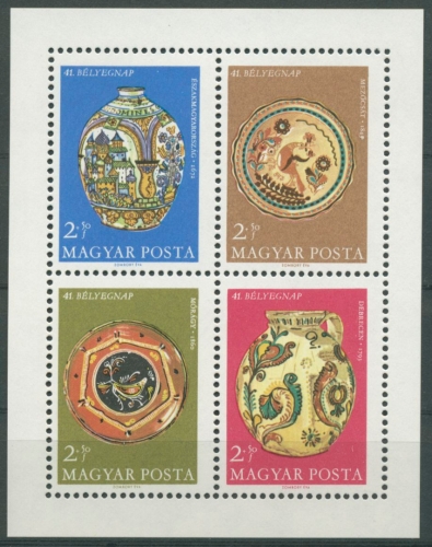 Ungarn 1968 Tag der Briefmarke: Töpferei Block 66 A postfrisch (C92438)