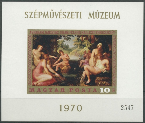 Ungarn 1970 Gemälde Block 76 B postfrisch geschnitten (C92454)