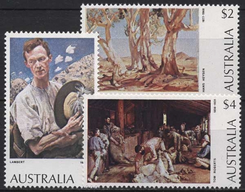 Australien 1974 Gemälde Schafscherer Bäume 546/48 postfrisch