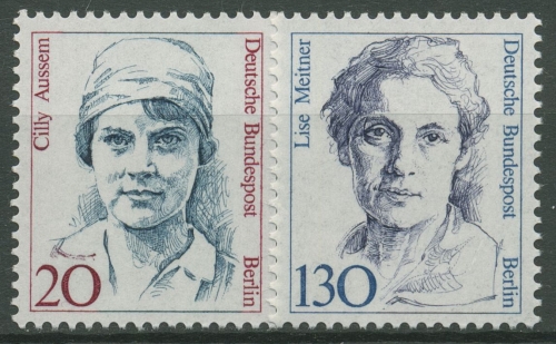 Berlin 1988 Berühmte deutsche Frauen Cilly Aussem Lise Meitner 811/12 postfrisch
