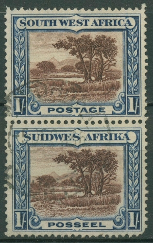 Südwestafrika 1931 Buschlandschaft 152/53 senkr. Paar gestempelt, Zahnfehler