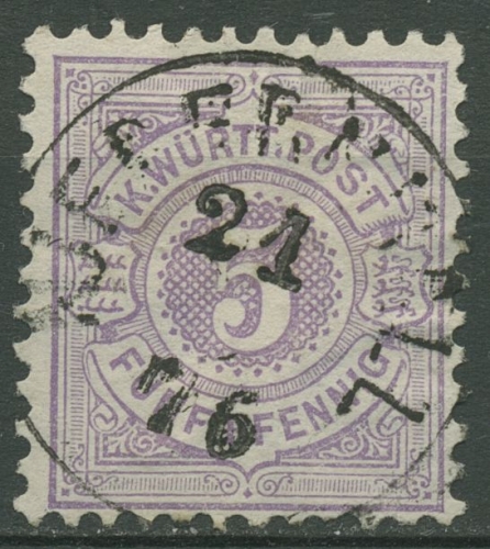 Württemberg 1875 weiße Ziffer im Kreis 45 a gestempelt K1 NIEDERNHALL