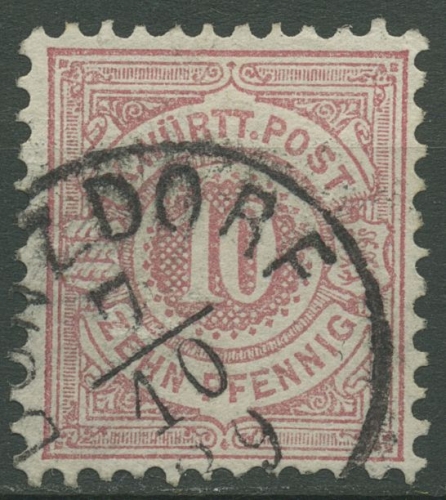 Württemberg 1875 weiße Ziffern im Kreis 46 a gestempelt K1 DONZDORF