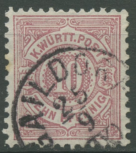 Württemberg 1875 weiße Ziffern im Kreis 46 a gestempelt K1 GAILDORF