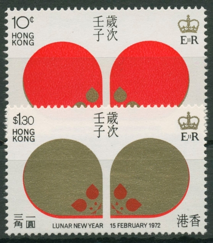 Hongkong 1972 Chinesisches Neujahr Jahr der Ratte 261/62 postfrisch