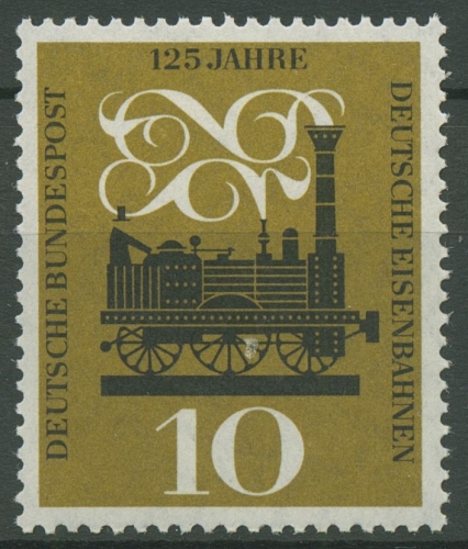 Bund 1960 Eisenbahnen Dampflokomotive "Adler" 345 b postfrisch
