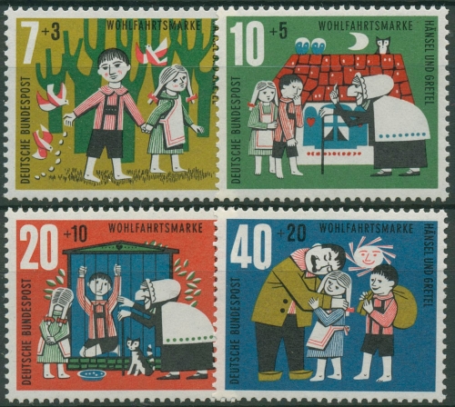 Bund 1961 Brüder Grimm Märchen Hänsel und Gretel 369/72 postfrisch