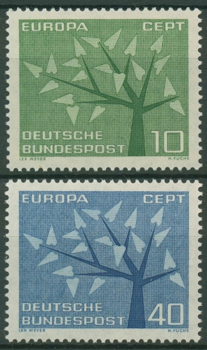 Bund 1962 Europa CEPT Baum 383/84 postfrisch