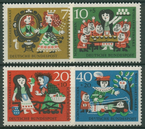 Bund 1962 Brüder Grimm Märchen Schneewitchen 385/88 postfrisch