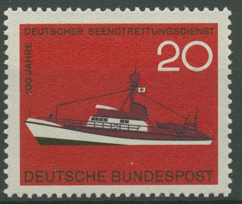 Bund 1965 Gesellschaft zur Rettung Schiffbrüchiger DGRS 478 postfrisch