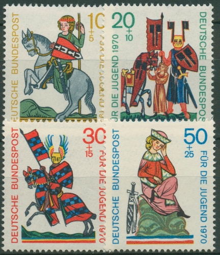 Bund 1970 Jugend: Minnesänger 612/15 postfrisch