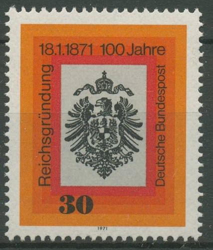 Bund 1971 Jahrestag der Reichsgründung Reichsadler 658 postfrisch