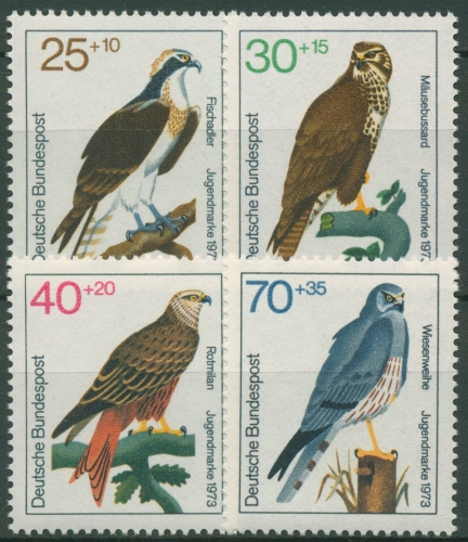 Bund 1973 Jugend: Tiere Greifvögel 754/57 postfrisch