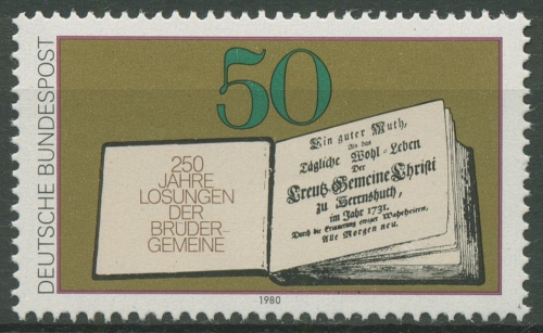 Bund 1980 Brüdergemeinde Erstes Losungsbuch 1054 postfrisch