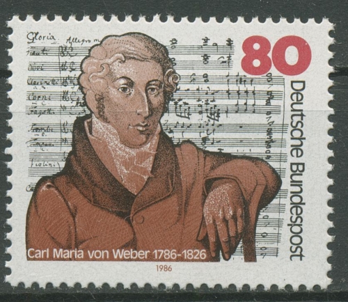 Bund 1986 Komponist Carl Maria von Weber 1284 postfrisch