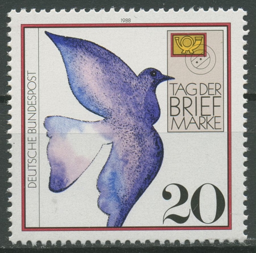 Bund 1988 Tag der Briefmarke Brieftaube 1388 postfrisch