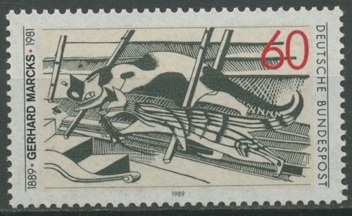 Bund 1989 Gerhard Marcks Katzen Holzschnitt 1410 postfrisch