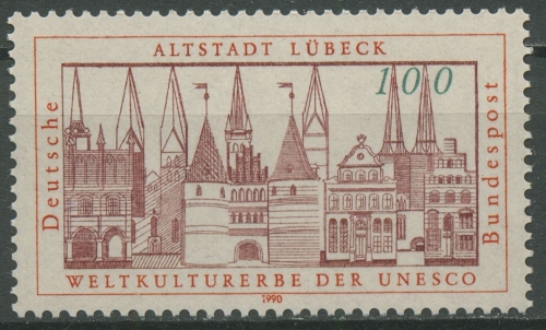 Bund 1990 UNESCO Welterbe Altstadt Lübeck 1447 postfrisch