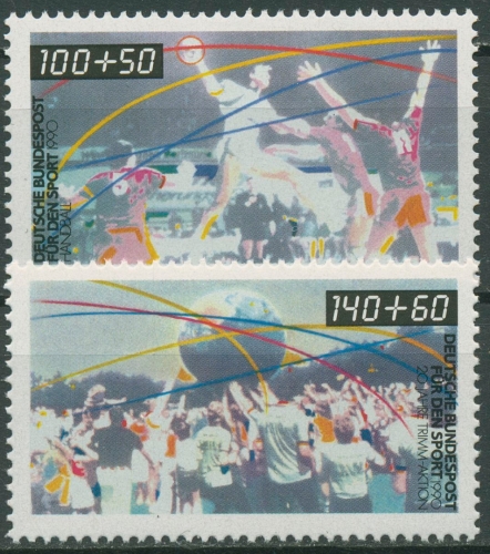 Bund 1990 Sporthilfe Handball, Trimm-Dich-Aktion 1449/50 postfrisch