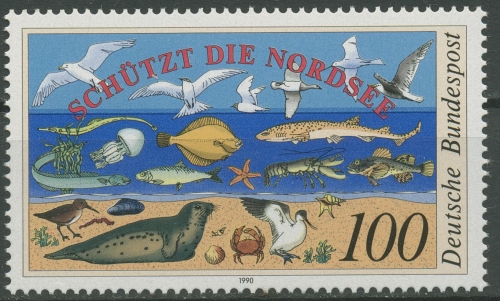 Bund 1990 Nordseeschutz-Konferenz Tiere der Nordsee 1454 postfrisch