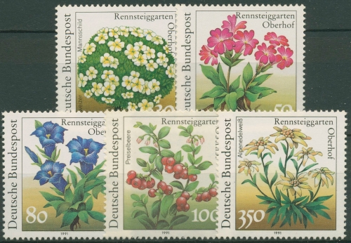 Bund 1991 Naturschutz Pflanzen Rennsteiggarten Oberhof 1505/09 postfrisch