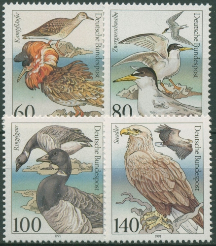Bund 1991 Tierschutz Vögel Bedrohte Seevögel 1539/42 postfrisch