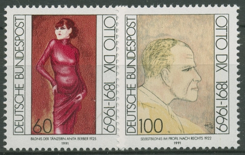 Bund 1991 Gemälde Otto Dix 1572/73 postfrisch
