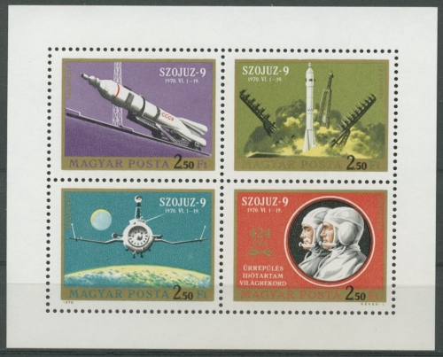 Ungarn 1970 SOJUS 9 Kleinbogen 2611/14 A K postfrisch (C92802)