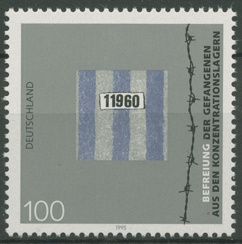 Bund 1995 Befreiung aus Konzentrationslagern 1796 postfrisch, Blockeinzelmarke