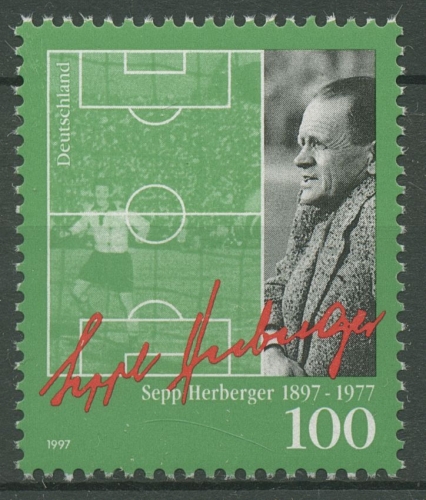 Bund 1997 Fußball Sepp Herberger 1896 postfrisch