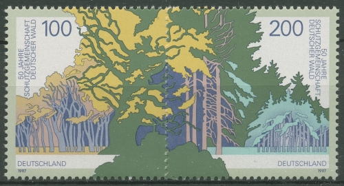 Bund 1997 Schutzgemeinschaft Wald 1918/19 postfrisch, Blockeinzelmarken