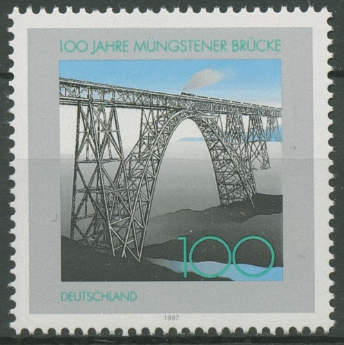 Bund 1997 Brücken Müngstener Eisenbahnbrücke 1931 postfrisch