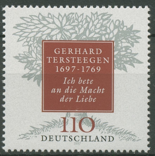 Bund 1997 Dichter Gerhard Tersteegen 1961 postfrisch
