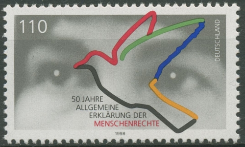 Bund 1998 Erklärung der Menschenrechte Friedenstaube 2026 postfrisch