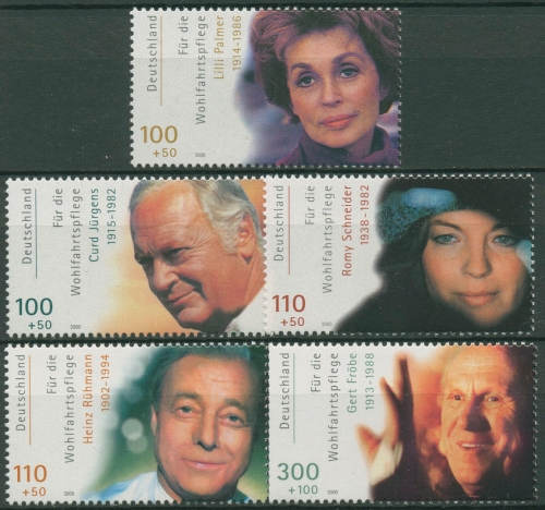 Bund 2000 Schauspieler Rühmann, Romy Schneider, Gerd Fröbe 2143/47 postfrisch