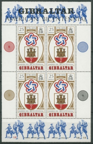 Gibraltar 1976 200 Jahre Unabhängigkeit der USA Block 2 postfrisch (C70020)