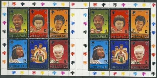Gibraltar 1979 Int. Jahr des Kindes Bogen Block 6 postfrisch (C70021)