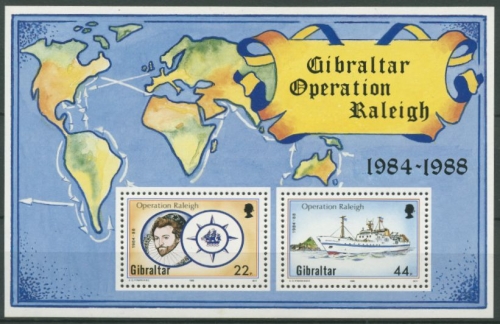 Gibraltar 1988 Forschungsfahrt "Operation Raleigh" Block 11 postfrisch (C70022)