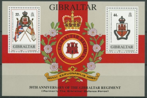 Gibraltar 1989 50 Jahre Regiment von Gibraltar Block 12 postfrisch (C30898)