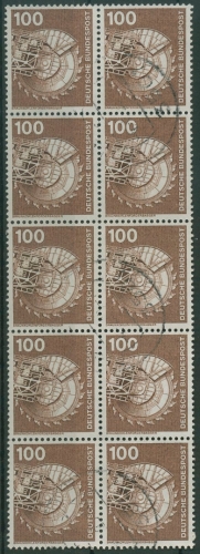 Bund 1975 Industrie & Technik Bogenmarken 10er-Block 854 gestempelt (R19614)